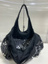 Ballontasche mit Schmetterlingsdruck (schwarz x weiß)